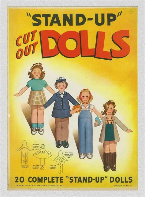 Vintage Paper Dolls Stand-up Cut Out Dolls,printable Digital Pdf - Etsy | Paper dolls book ...