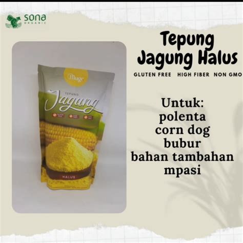 Jual Tepung Jagung Halus 500gr Mugo Polenta Corn Meal Halus Non Gmo Shopee Indonesia