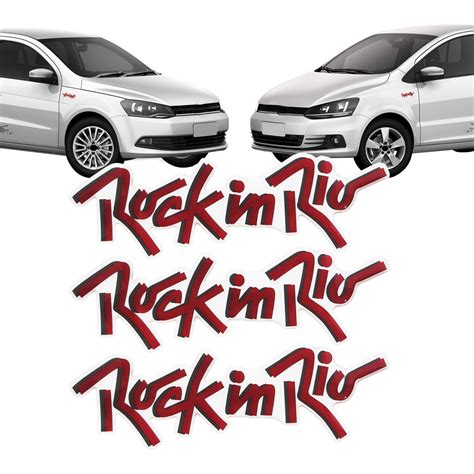 Kit Adesivo Emblema Rock In Rio Resinado Fox Gol Saveiro Ferkautoparts