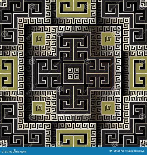 3d Geometric Greek Vector Seamless Pattern Surface Ornamental Abstract