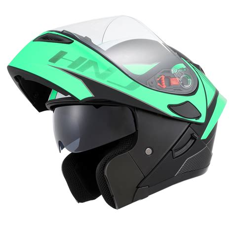 HNJ 852 Men's Modular Motorcycle Helmet Full Face Dual Visor Motor Open ...