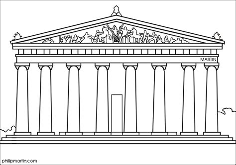 Ancient Greek Parthenon Drawing