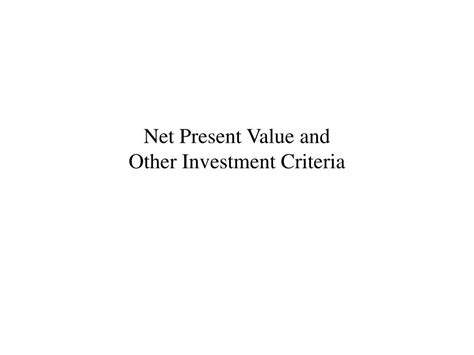 Ppt Net Present Value And Other Investment Criteria Powerpoint