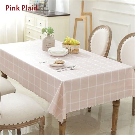 [ready Stock] Waterproof Pvc Plaid Table Cloth Cover Oilproof Tablecloth Dustproof Cover Decor