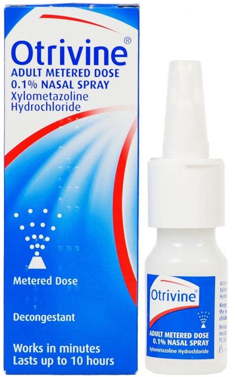 Otrivine Adult Nasal Spray Metered Dose Decongestant 10ML