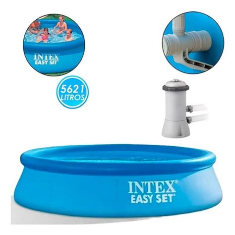 Piscina Inflável 5621 Litros Easy Set Intex Filtro Leroy Merlin