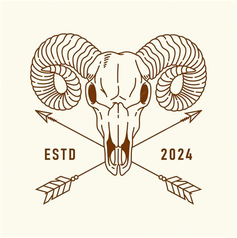 Premium Vector Sheep Skull Line Art Illustration Vector