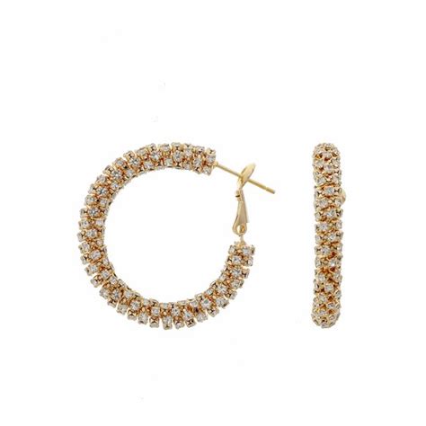 Amrita Singh Jewelry Amrita Singh Gold Tone Brass Magdalena Crystal Hoop Earring