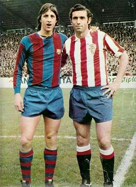 Johann Cruyff FC Barcelona And Enrique Castro Quini Sporting Gijon