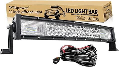 Willpower 22 Inch Curved LED Light Bar 270W Spot Flood Combo Triple Row