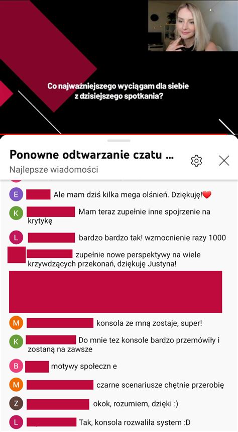 nagranie webinaru Jak sobie radzić z odrzuceniem i krytyką Justyna