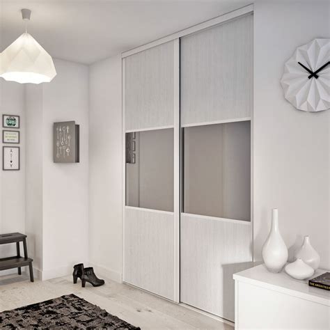 Fa Ade De Placard Coulissante Portes D Cor Zebrano Blanc Miroir