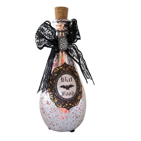 Color Changing Lighted Mercury Glass Witch S Potion Bottle Halloween