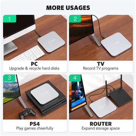 Buy Type C Hub With Hard Drive Enclosure Agptek Usb C Docking Station And Stand For Mac Mini M1