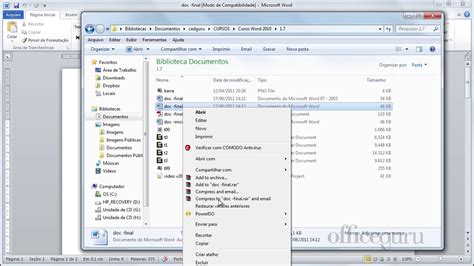1 7 Salvar Documentos Nos Formatos DOC DOCX E PDF No Word 2010 Hd