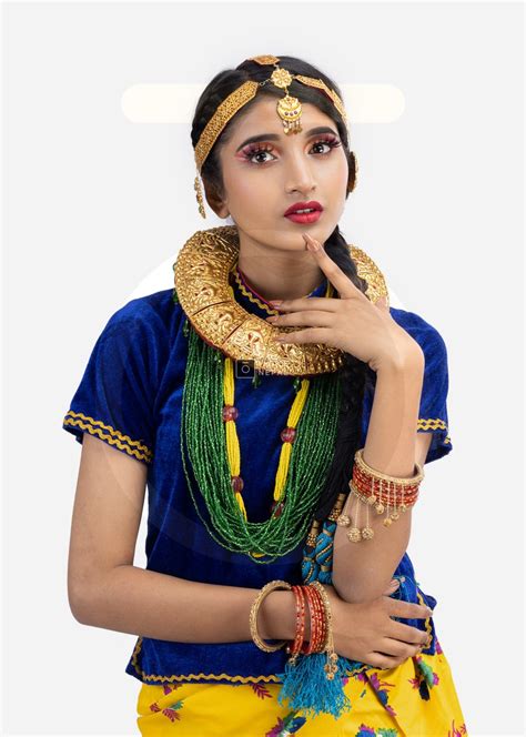 Beautiful Nepali Girl In Traditional Nepali Dress And Jewelry Photos