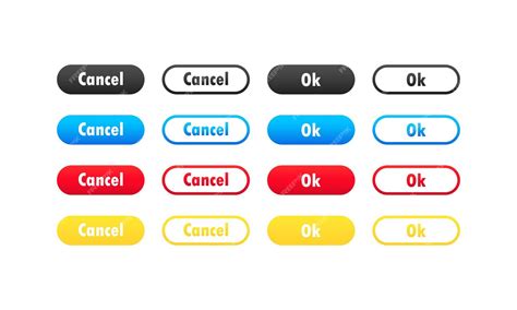 Premium Vector Ok And Cancel Buttons Buttons With Symbols For Web