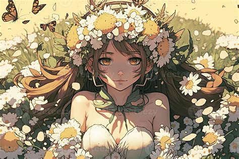 Anime Girl With Flower Crown Best Flower Site