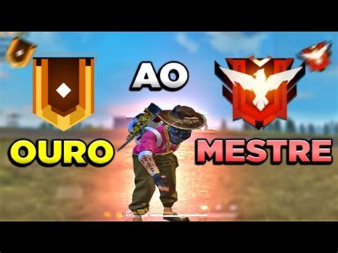 Do Ouro Ao Mestre Jogando A Tela Esticada Sem Dobro Free Fire