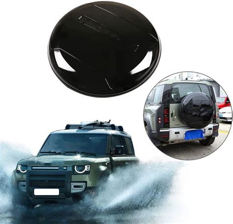 Santorini Black Rear Spare Tire Tyre Cover Fits For LR Defender 130