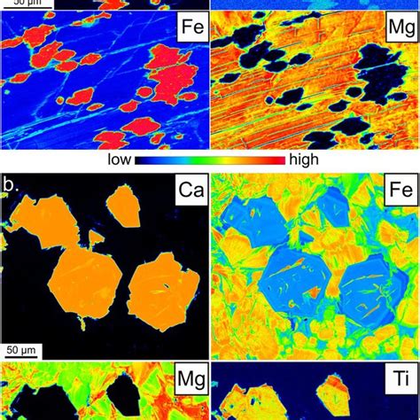 Major Element Distribution Maps Of Representative Garnet Crystals From