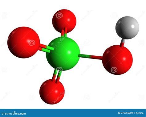 D Image Of Perchloric Acid Skeletal Formula Royalty Free Stock Photo