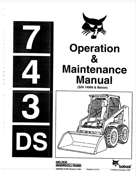 Bobcat 743 743b 743ds Operation And Maintenance Manual Pdf Download