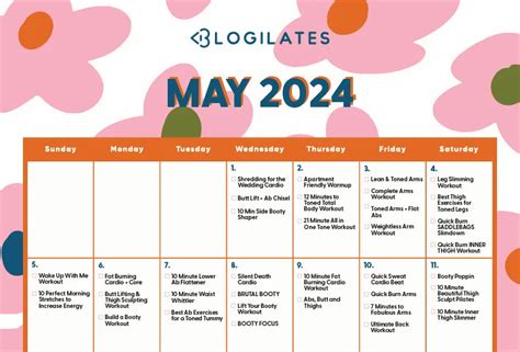 Blogilates 24 Day Challenge 2025 Calendar Free Taryn Francyne