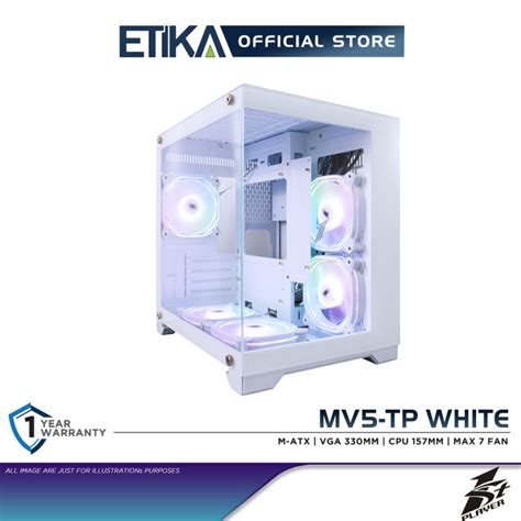 1st Player Mv5 Tp White Micro Atx Double Sided Tempered Glass Gaming