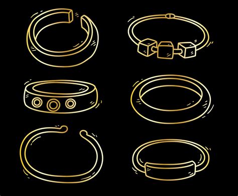 Sketch Golden Bracelet Vector Vector Art Graphics Freevector