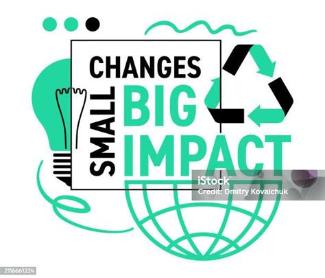 Small Changes Big Impact Slogan Bold Minimalism Stock Illustration