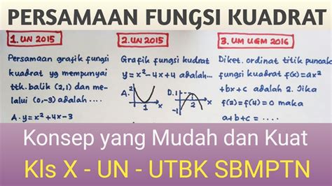 Fungsi Kuadrat Kelas 10 Sinau