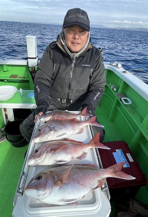 【釣果速報】神奈川県あまさけや丸で12kgの良型マダイをゲット！今後はますます大鯛の数釣りが楽しめるそうですよ！ 2024年1月23日