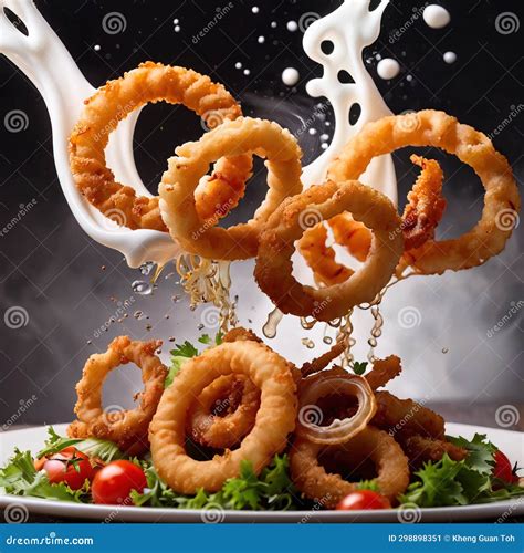 Deep Fried Battered Squid Rings Calamari Stock Illustration ...