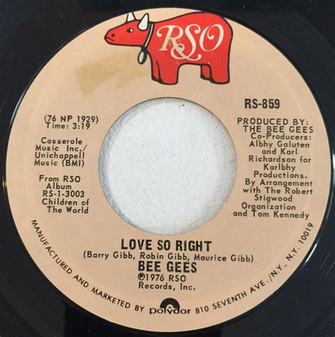 Bee Gees – Love So Right (1976, Santa Maria Pressing, Vinyl) - Discogs