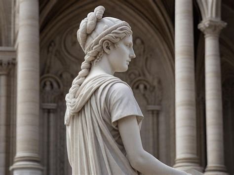 Est Tua De M Rmore De Uma Mulher Escultura Cl Ssica Em Um Arco Arte E