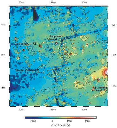 Seafloor Depth Anomaly Map Calculated From The Subtraction Of The