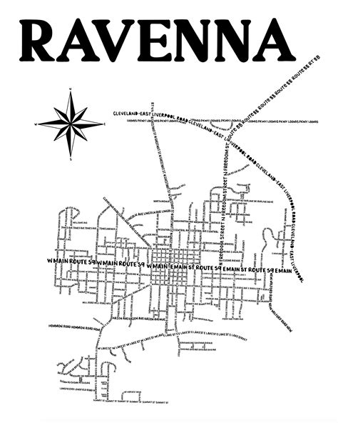 Ravenna Ohio Map Print#N#– Whereabouts Shop
