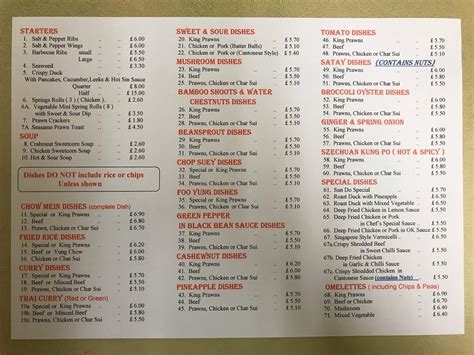 Menu At Sun Do Chinese Takeaway Fast Food Chester