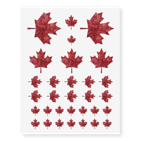 Canadian Maple Leaf Temporary Tattoos Zazzle