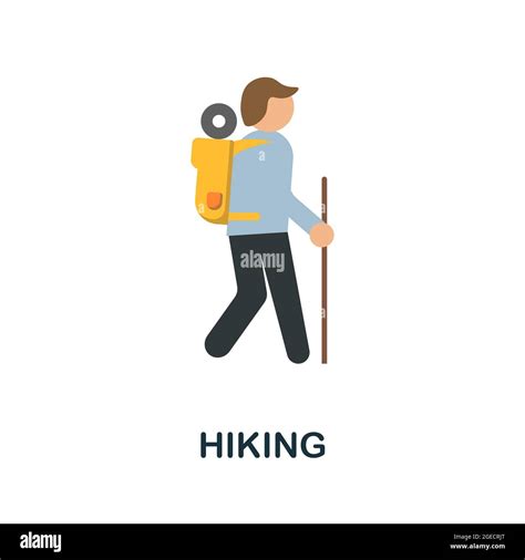 Hiking Flat Icon Colored Sign From Excursions Collection Creative