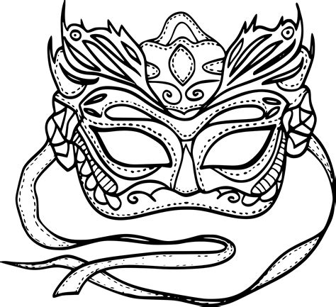 Coloriage Mardi Gras Masque Celebration Dessin Carnaval Imprimer The