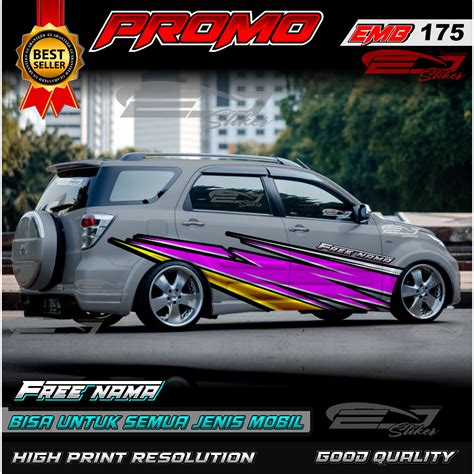 Jual STIKER DECAL PAJERO FORTUNER NEW PANTHER TERIOS TERMURAH STIKER