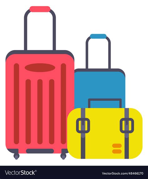 Travel Bags Icon Colorful Baggage Luggage Pile Vector Image