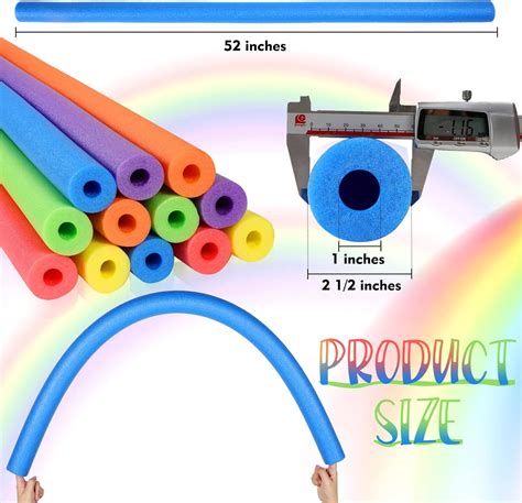 12 Pack Jumbo Pool Noodles Bulk Foam Swim Noodles 52 Inch Large Hollow