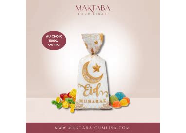 Bonbons sachet de 500g spécial Eid Mubarak Maktaba Oum Lina