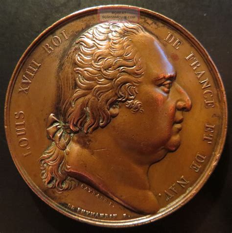 Medal Louis Xviii Ville D ' Amiens Fête De Saint - Louis 1824 By Gayrard 42mm