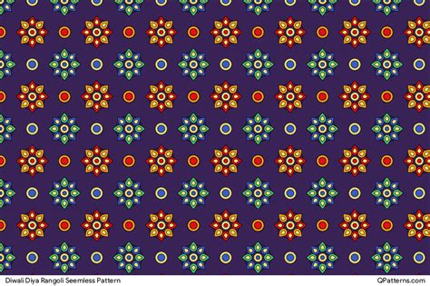 Diwali Diya Rangoli Seamless Pattern - QPatterns