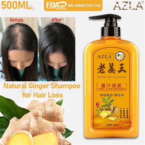 Azla Ginger Hair Shampoo Fast Regrowth Hair Thick Anti Hair Loss Anti