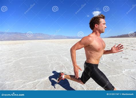 Running Sport Man Fitness Runner In Desert Stock Image Image Of